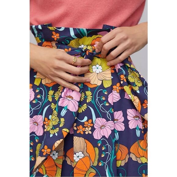 NEW Anthropologie Corey Lynn Calter Kyla Floral Organic Paperbag Skirt Size 4 - Picture 3 of 4